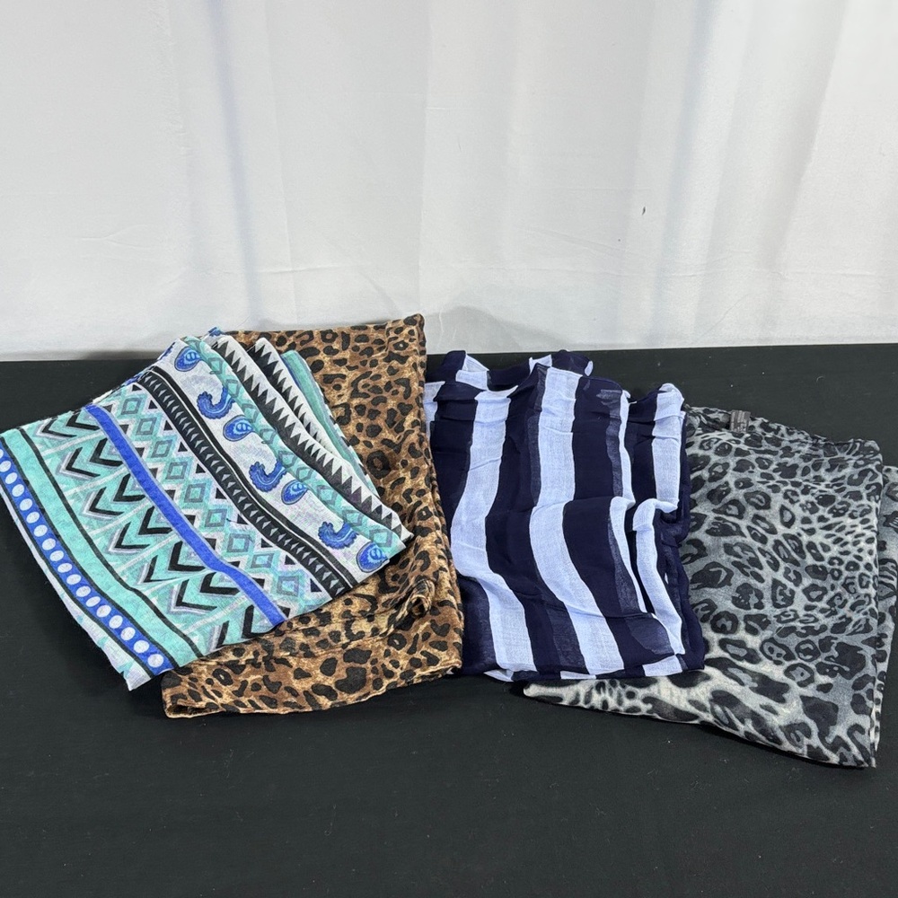 Set of Patterned Infinity Scarves